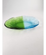 Island Plantations Handblown Art Glass Trinket Jewelry Blue Green Colorb... - $24.74