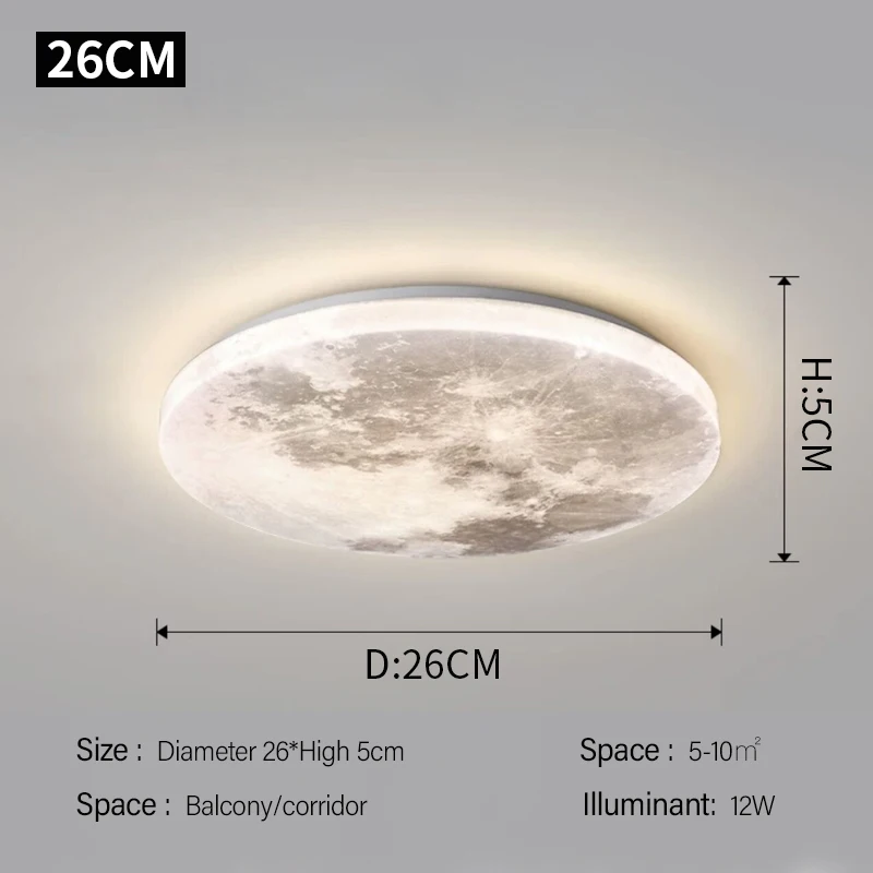 Moon balcony ceiling lamp LED creative personality room lamp   style ins warm ro - £230.82 GBP