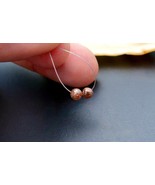 Gorgeous Faceted Diamond Bead PAIR, Rare Natural Mocha Cognac Cinnamon R... - $72.00