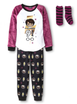 Harry Potter Bambina 2pc Viola/Nero/Bianco Set Pigiama Con Cozy Calzini ... - $11.99