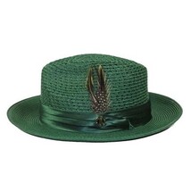 Men's Summer Spring Braid Straw style Hat by BRUNO CAPELO JULIAN JU905 Emerald image 4