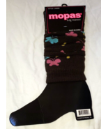 Mopas Women&#39;s Fall Winter Leg Warmers 20 Inch Brown W Butterflies New - $19.87 CAD