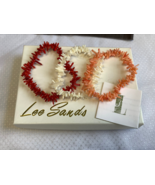 Lee Sands Coral Branch Stretch Bracelets Fashion Costume Jewelry Red Pea... - £31.89 GBP