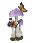 Enchanted Fairy Garden Purple Toadstool Mushrooms Monarch Butterflies Fi... - $726.92 MXN