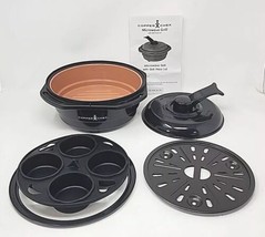 Copper Chef Microwave Grill Pan With Grill Press Lid &amp; Accessories Black... - £31.45 GBP