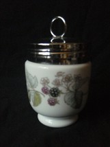 Royal Worcester egg coddler cup England June Garland flowers with lid - £8.80 GBP