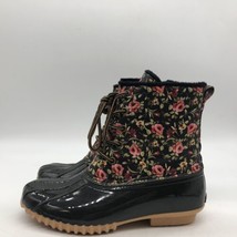 Sporto Bella Waterproof Lace-Up Duck Boot Zipper Black Floral Size 8M Women - $24.75