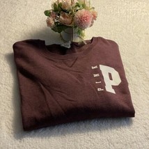 PINK Oversized Sweatshirt, Medium, Purple, Cotton Blend, Long Sleeve - $25.99