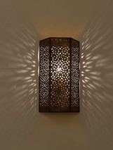 Wall Light Brass Fixture Moroccan Handmade engraved - Antique Brass Lights - £76.36 GBP