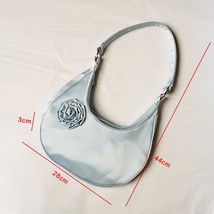  women niche silk satin rose flower shoulder underarm bags 2023 new ladies crescent bag thumb200