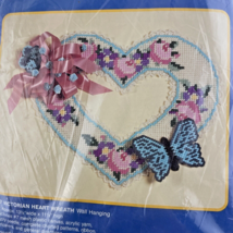 J and L Craft Temptations Needlepoint Victorian Heart Wreath 9127 Linda ... - $22.27