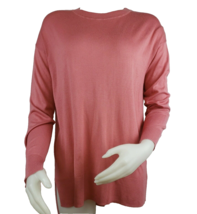 H&amp;M Lightweight Tunic Sweater Womens M Top Rose Pink Drop Shoulder Pullover - $10.76