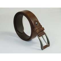 Men's Belt By PICCODER Turkey Genuine Leather Solid 3100 Brown image 2
