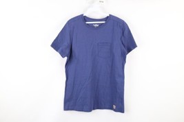 Vintage Carhartt Womens Large Faded Spell Out Short Sleeve Pocket T-Shirt Blue - £23.31 GBP