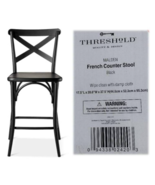 French Counter Stool 17.5&quot; L x 20.6&quot; W x 37.5&quot; H Black, THRESHOLD Malden - $118.79