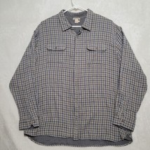 Carbon 2 Cobalt Flannel Shirt Mens 2XL XXL Gray Plaid Long Sleeve Button Up - £22.27 GBP