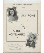 Lily Pons &amp; Andre Kostelanetz Program Margaret Etter Creche Chicago IL 1940 - £14.90 GBP