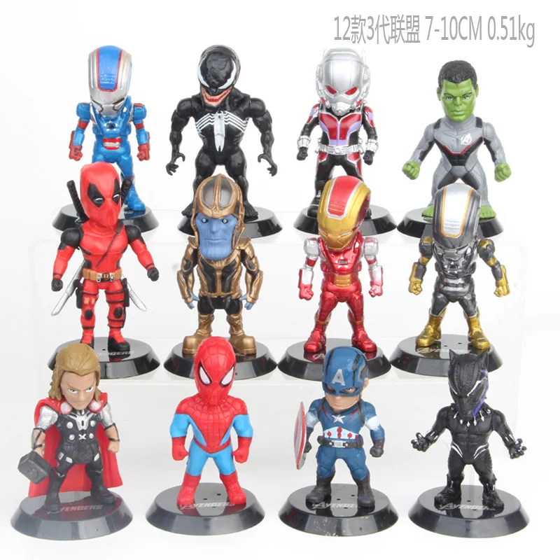 12pcs/set Marvel Avengers Deadpool Thanos Ironman Spiderman Thor Venom Antman - £22.43 GBP