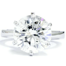 8 CT Rond Solitaire Moissanite Bague En 925 Argent Sterling - £164.20 GBP