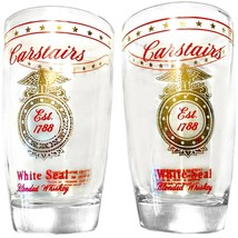 Set of 2: Rare vintage Carstairs White Seal Blended Whiskey glass - £19.53 GBP