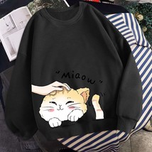 Hoodies Women Harajuku  Kawaii Cat Print Cotton Hoodie Clothes Spring Autumn Lon - £52.87 GBP