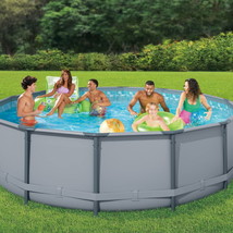 14 Ft Round above Ground Metal Frame Swimming Pool Includes Skimmerplus ... - £449.15 GBP