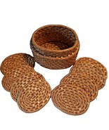 8 Sisal Oval Coasters In Basket No Lid AS IS See Description - £11.53 GBP