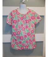LANDS&#39; END Multi-Color Print Floral Rash Guard Swim Shirt Size M (10/12)... - $24.66 CAD