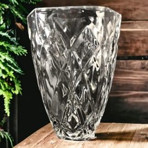 Cristal D Arques Crystal Vase ICY France Diamond Pattern Vignette Xmas JG Durand - £38.92 GBP