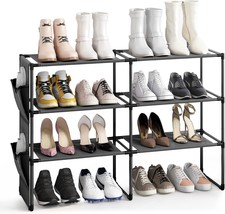 Amazer 4 Tiers Shoe Rack For Closet, 16–20 Pairs Of Shoe Storage Organiz... - £28.72 GBP
