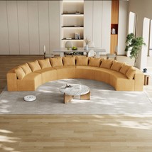 Curved Sectional Sofa: 6 Modules, 12 Pillows - $2,033.99