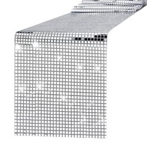 12 X 108 Inches Disco Party Table Runner Mirror Silver Foil Table Runner Glitter - £15.73 GBP