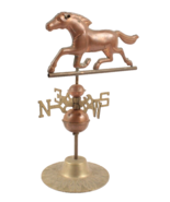 Antique Copper and Brass Weather Vane Trotting Horse Tabletop Stand 12 I... - $101.93 CAD
