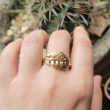 Classic Gold Leaf Feather Ring, size 12 - $19.99