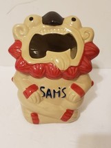 Ceramic Tiki Mug Sam&#39;s Restaurant Group Fu Dog Lion Ryukyu Islands Okinawa Japan - £13.54 GBP