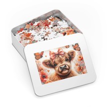Jigsaw Puzzle in Tin, Highland Cow, Personalised/Non-Personalised, awd-433 (30,  - £28.22 GBP+