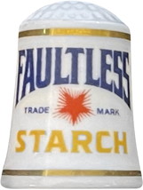 Faultless Starch - Franklin Mint 1980 Country Store Porcelain Thimble - $4.99
