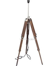 BROWN WOODEN TRIPOD FLOOR LAMP STAND BY NAUTICALMART - $77.42