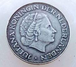  Pièce d&#39;argent de 2,5 florins des Pays-Bas de 1961, KM n° 185, Reine Ju... - $19.95