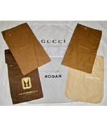 LOT of 6 GUCCI + MORESCHI + HOGAN + SERGIO ROSSI FABRIC DRAWSTRING DUST ... - $273.94 MXN