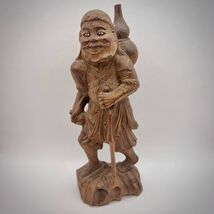 Vintage Art Wood Hand Carved Figure Statue Japanese Man Collectible Home... - $188.00