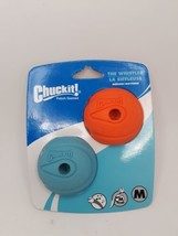 Chuckit! Dog Fetch Toy Whistler Ball Noisy Play Fits Launcher Medium (2) Pack - £10.07 GBP