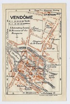 1926 Original Vintage City Map Of Vendôme Vendome / LOIR-ET-CHER / France - £16.98 GBP