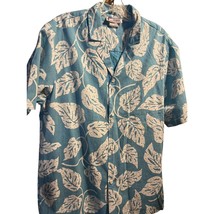 Malihini Vintage Men’s L Blue White Floral SS Button Cotton Blend Hawaii... - $44.55