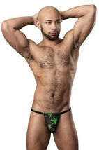 MALE POWER POSING STRAP G STRING HAZY DAYZ POTLEAF ONE SIZE - $325.07 MXN