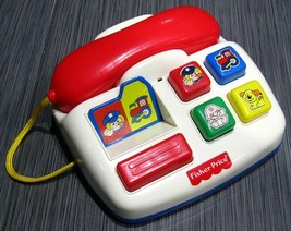 Vintage FISHER-PRICE Buttons &#39;n Bells Play Telephone B/O Ringing Phone B... - £23.58 GBP