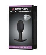 Pretty Love Silicone Anal Plug w/Ball Black - $18.92 CAD