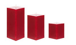 Smokeless and Dripless Scented Set 3 Red Square Cube Pillar Candles for Party,Bi - £17.97 GBP