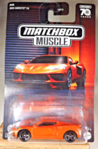 2023 Matchbox Muscle 2/6 2020 Corvette C8 Orange w/Dark Chrome 5 Spoke Wheels - £7.65 GBP