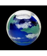 Dynasty Gallery Art Glass Paperweight Earth Glow Globe Large 4&quot; Glow In ... - $43.97